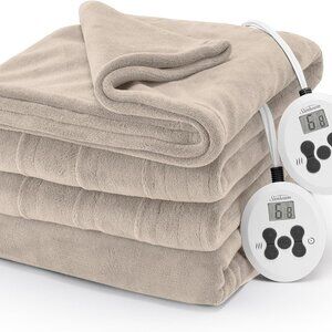 NEW SUNBEAM ROYAL LUXE HEATED MUSHROOM BLANKET QUEEN GRAND 84 IN X 90 IN